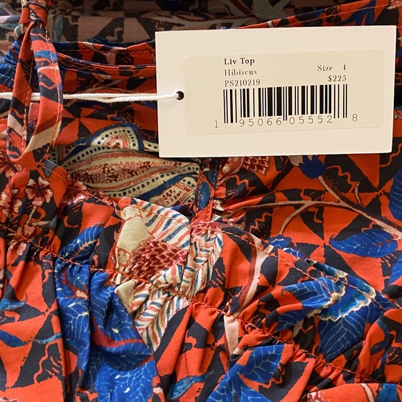 Ulla Johnson Liv Hibiscus Floral Print Top Blouse NWT US4 - Picture 7 of 10